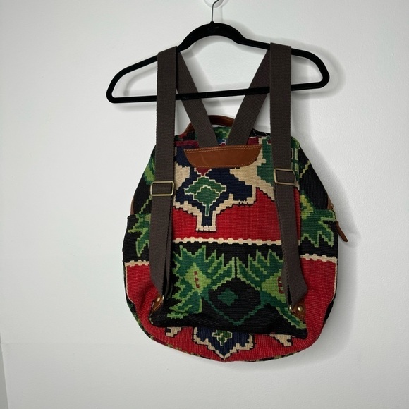 Res Ipsa Moroccan embroidered multicolor Kilim backpack - Picture 7 of 10